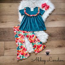 Load image into Gallery viewer, Orange Poppies Pant Set by Wellie Kate
