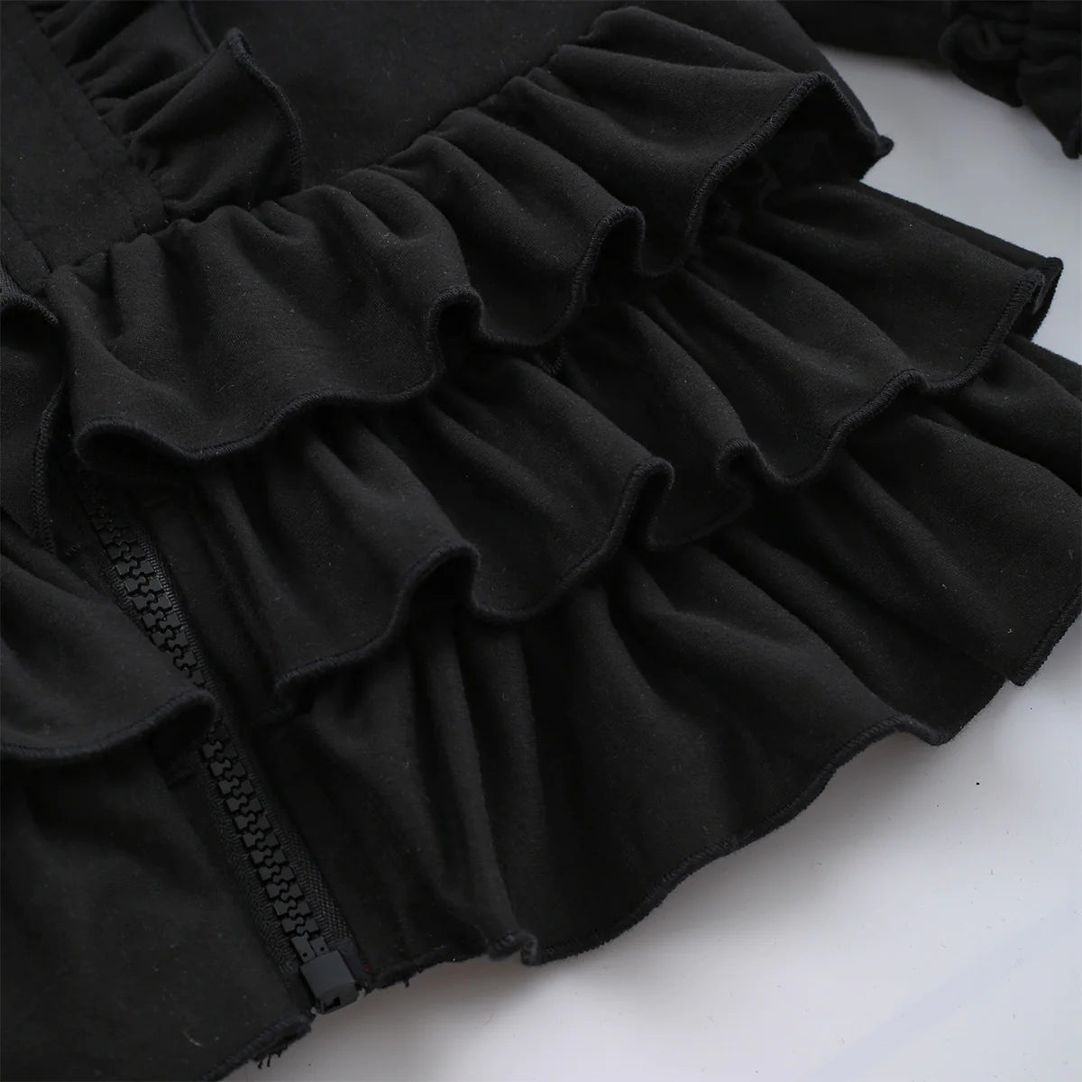 Black Ruffle Jacket by Okie & Lou