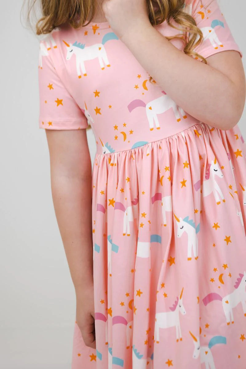Sweet Dreams 3/4 Sleeve Twirl Dress by Mila & Rose