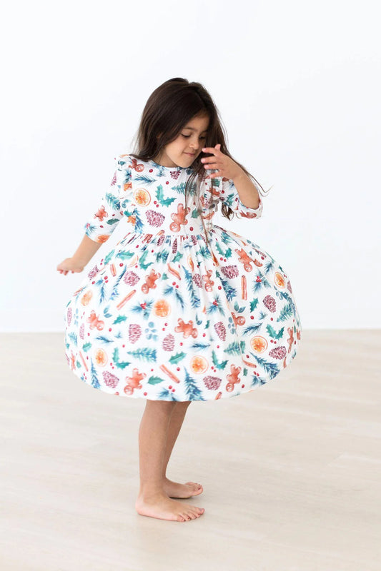 Classic Christmas Ruffle Twirl Dress by Mila & Rose