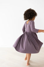Load image into Gallery viewer, Vintage Violet 3/4 Sleeve Pocket Twirl Dress by Mila &amp; Rose
