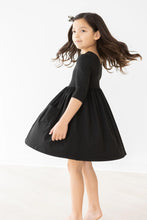Load image into Gallery viewer, Black 3/4 Sleeve Pocket Twirl Dress by Mila &amp; Rose
