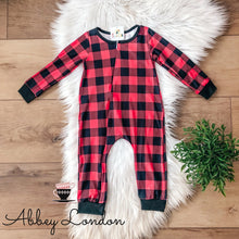 Load image into Gallery viewer, Buffalo Plaid Infant Romper by TwoCan
