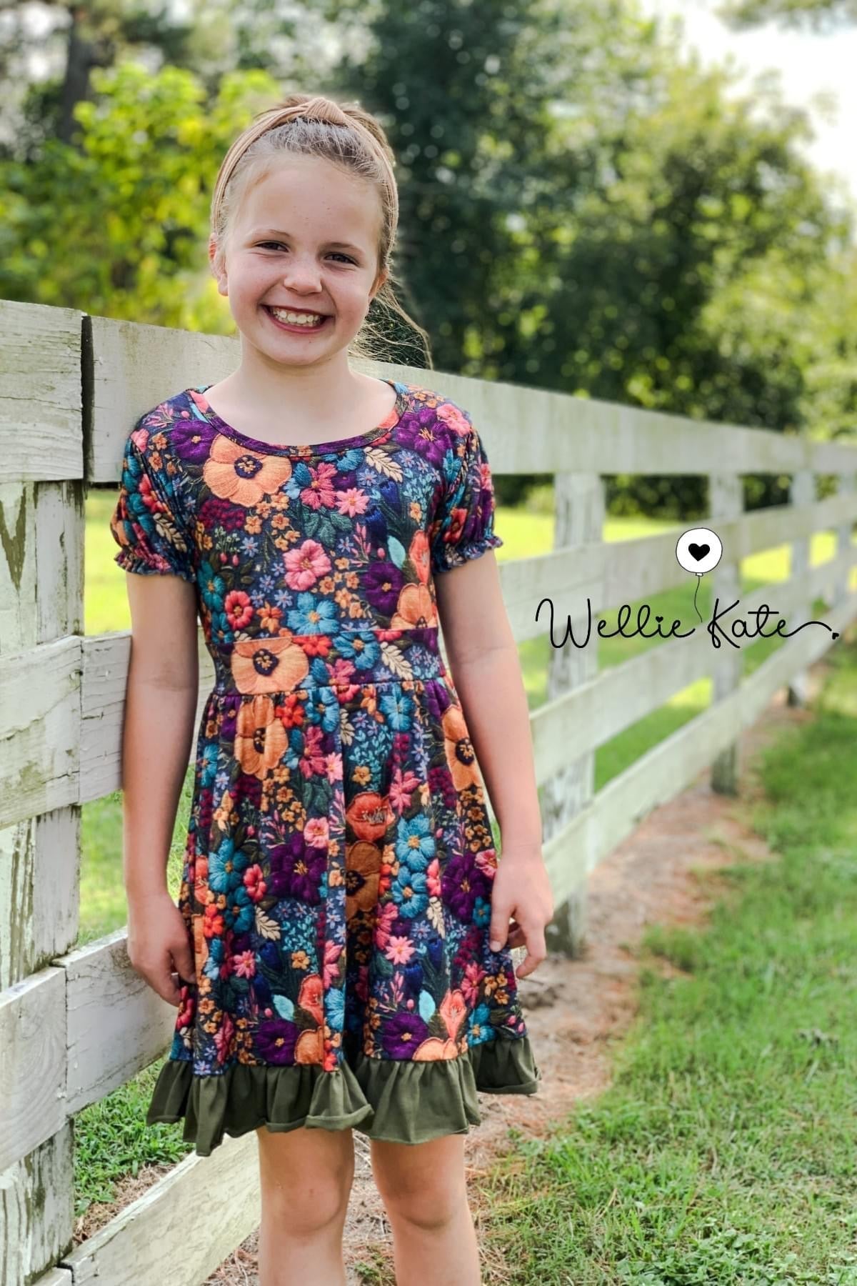 Embroidered Floral Dress by Wellie Kate