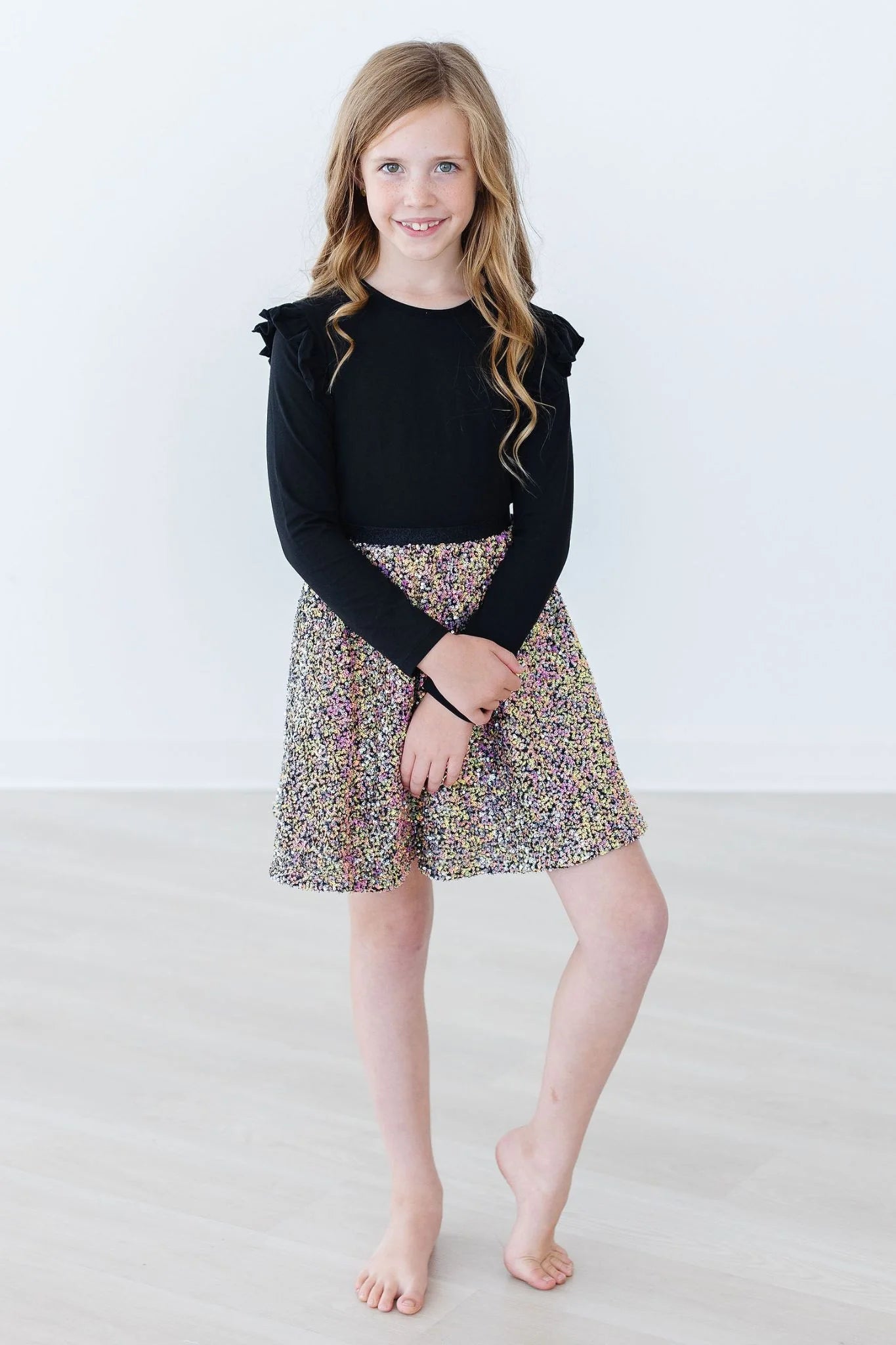 Rainbow Sequin Twirl Skirt by Mila & Rose