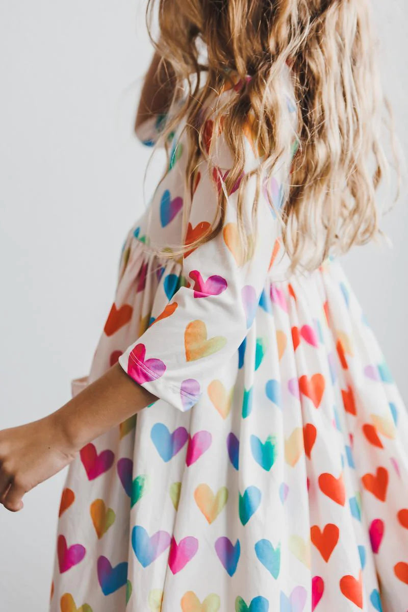 Lotta Love 3/4 Sleeve Pocket Twirl Dress by Mila & Rose