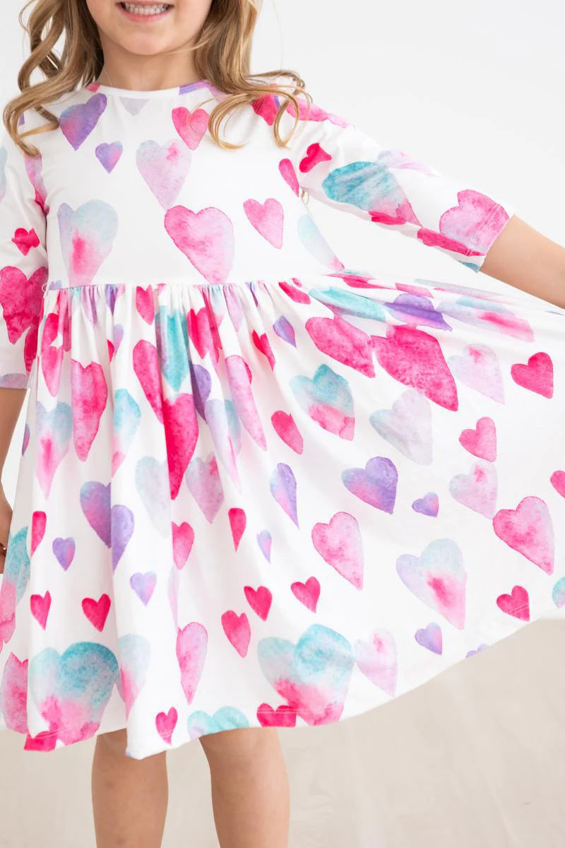 Light Hearted 3/4 Sleeve Twirl Dress by Mila & Rose
