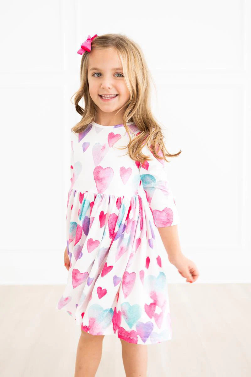 Light Hearted 3/4 Sleeve Twirl Dress by Mila & Rose