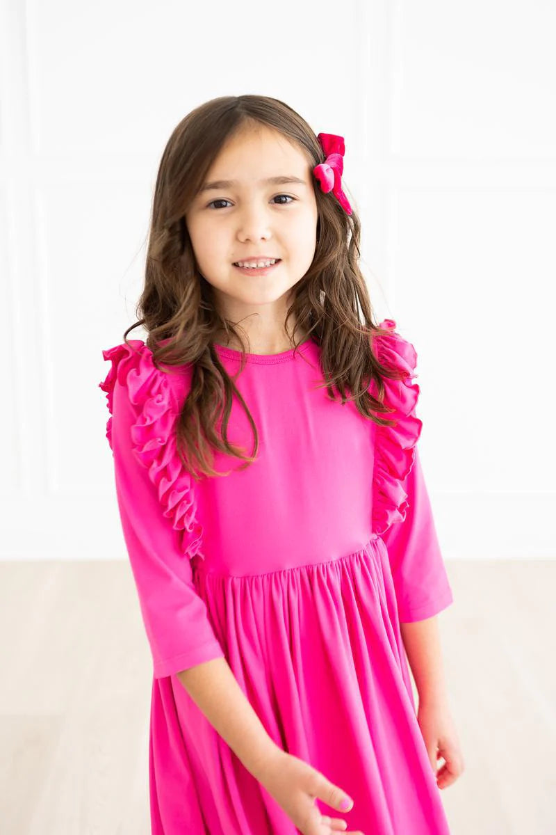 Hot Pink Ruffle Twirl Dress by Mila & Rose
