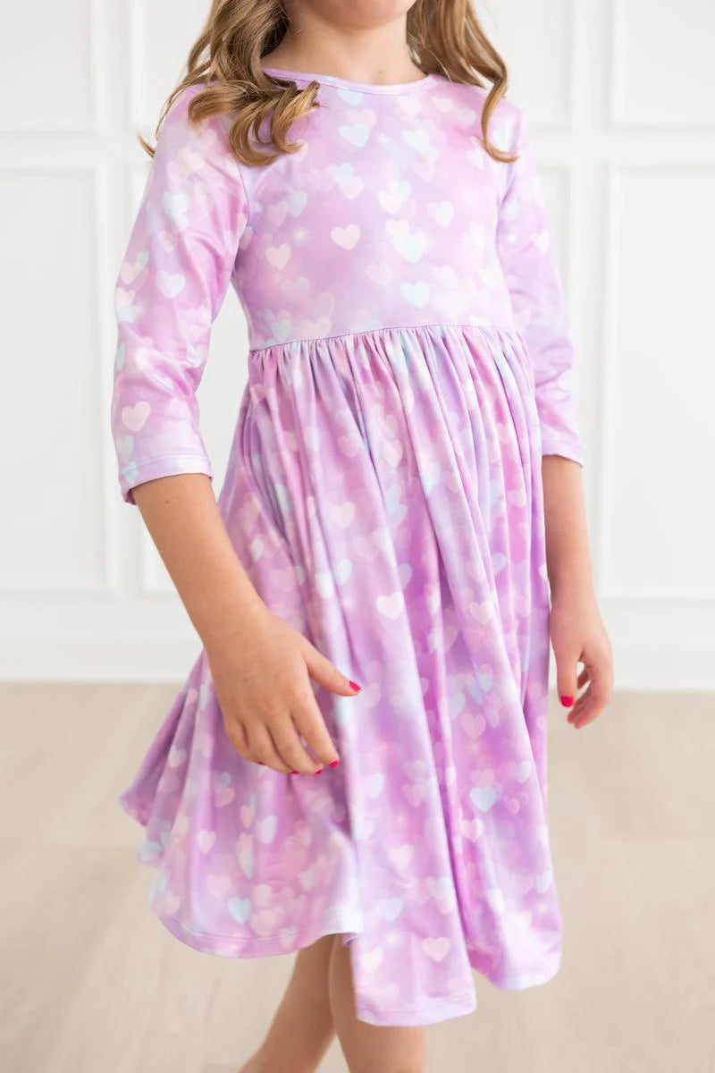 Love Story 3/4 Sleeve Twirl Dress by Mila & Rose