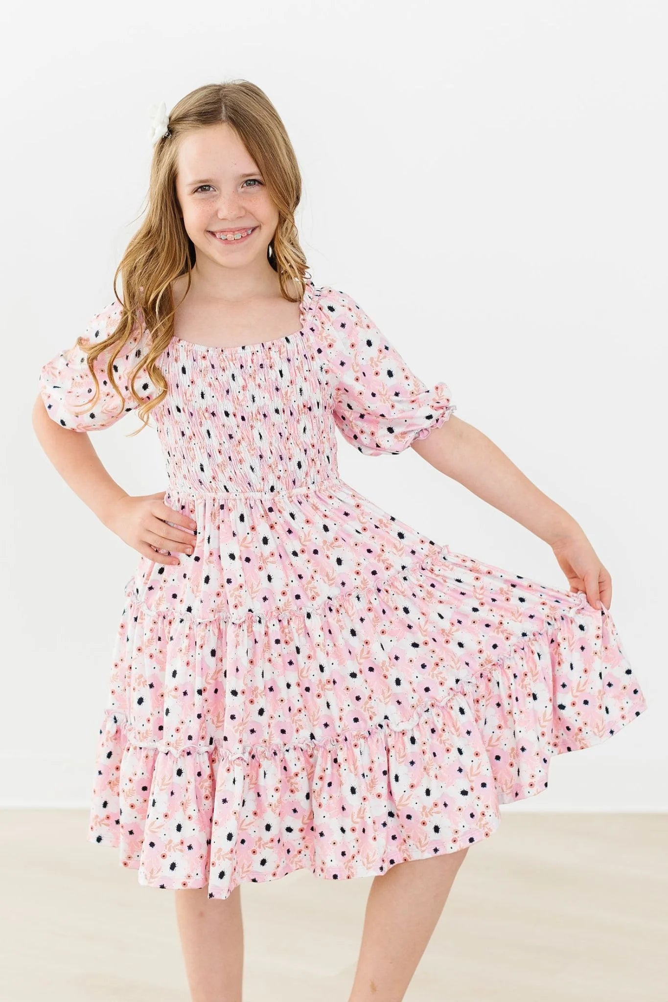 Whimsical Wildflowers Smocked Ruffle Dress by Mila & Rose