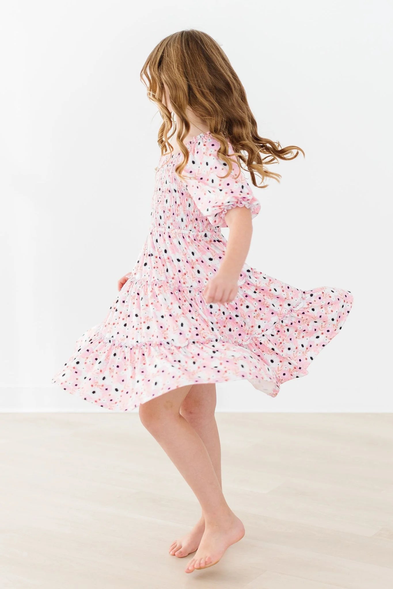 Whimsical Wildflowers Smocked Ruffle Dress by Mila & Rose