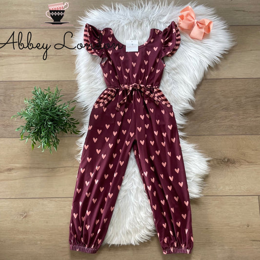 Valentine Hearts Scoop Back Jumpsuit by Wellie Kate