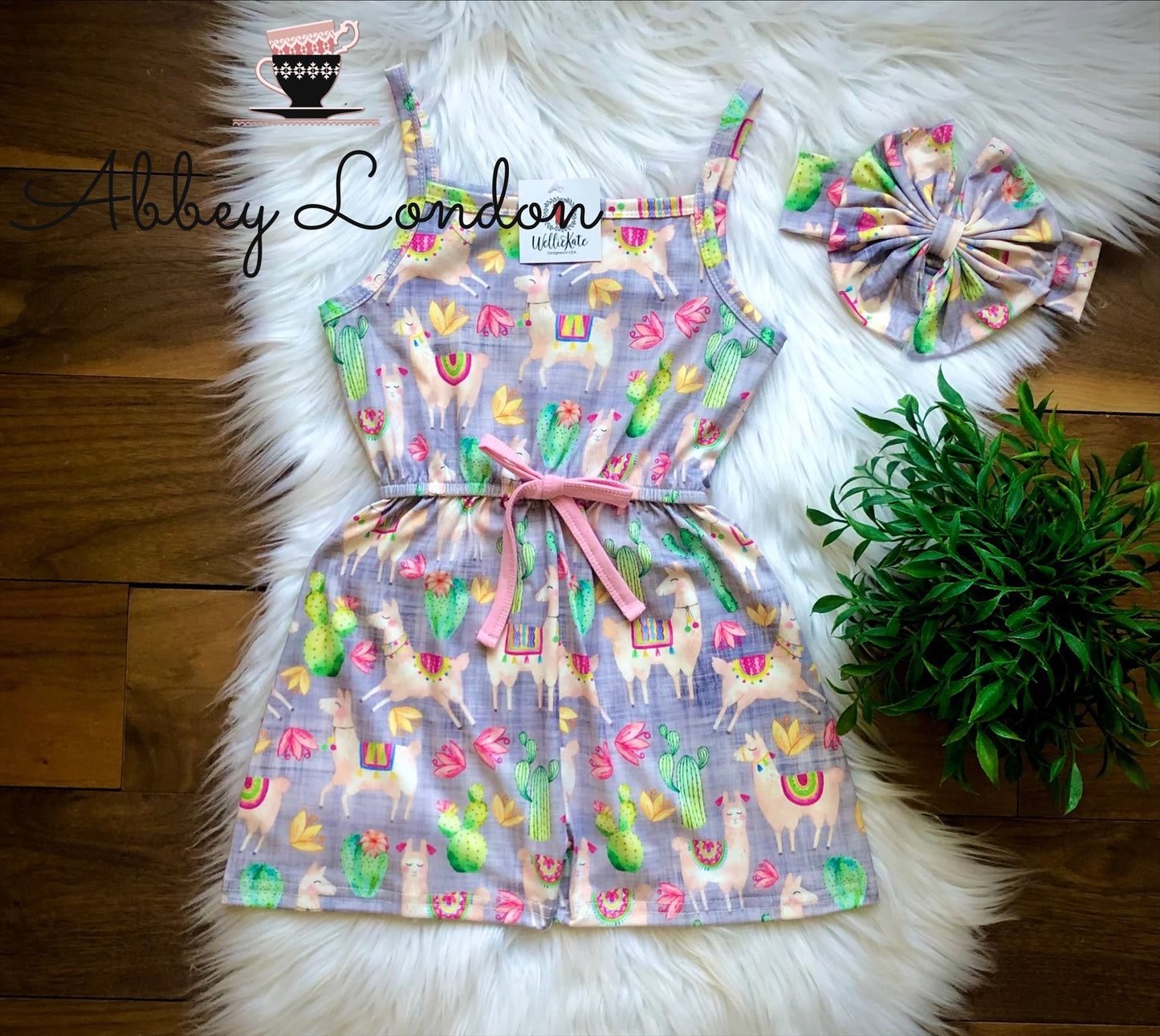 Llama Girl’s Romper by Wellie Kate