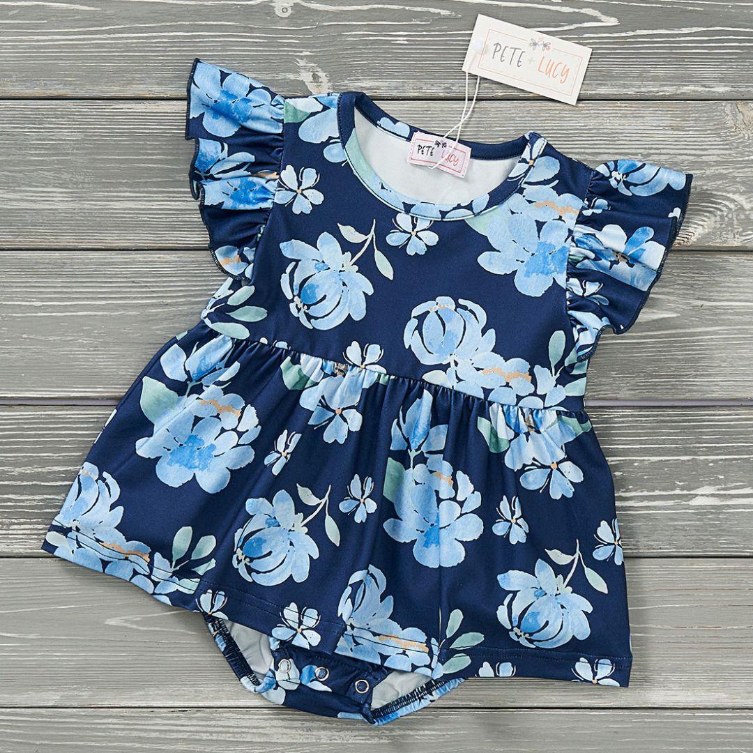 (Preorder) Graceful Gardenia Girl’s Infant Romper by Pete + Lucy