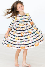 Load image into Gallery viewer, Pumpkins &amp; Peonies Twirl Dress by Mila &amp; Rose
