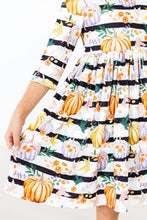 Load image into Gallery viewer, Pumpkins &amp; Peonies Twirl Dress by Mila &amp; Rose
