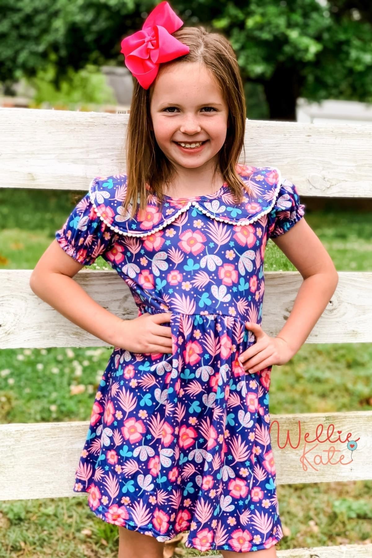 Pink Floral Dress by Wellie Kate