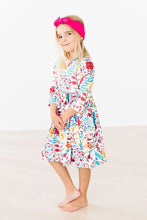 Load image into Gallery viewer, Winter Berries 3/4 Sleeve Pocket Twirl Dress by Mila &amp; Rose
