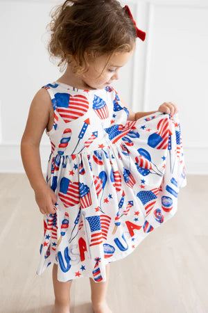 Party in the USA Tank Twirl Dress by Mila & Rose
