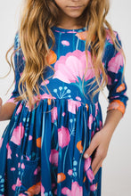 Load image into Gallery viewer, Poppies 3/4 Sleeve Pocket Twirl Dress by Mila &amp; Rose
