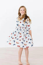 Load image into Gallery viewer, Moo Meadows Pocket Twirl Dress by Mila &amp; Rose
