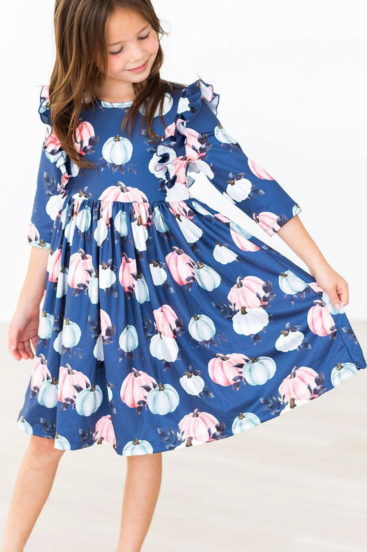 Gourdgeous Ruffle Twirl Dress by Mila & Rose