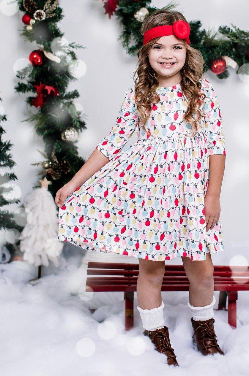 Merry & Bright 3/4 Sleeve Pocket Twirl Dress by Mila & Rose