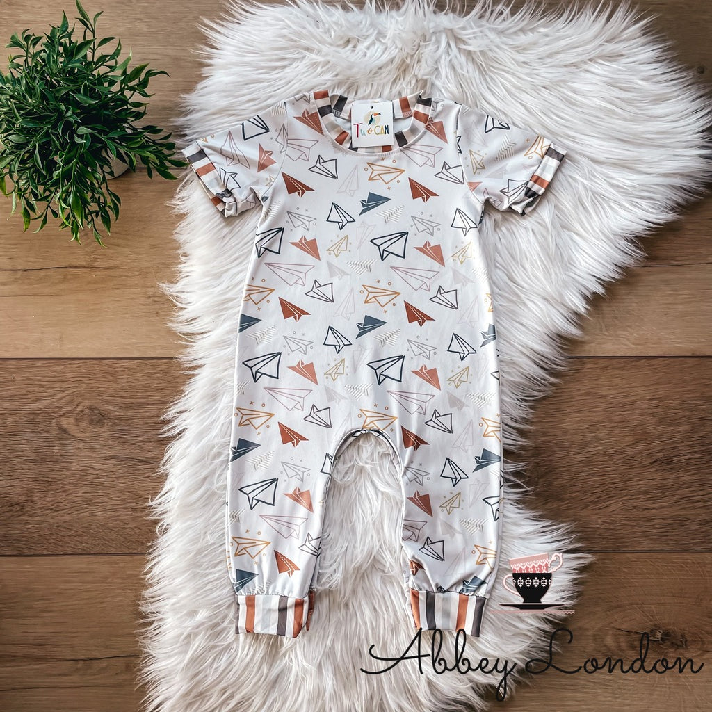 Paper Airplane Infant Romper by TwoCan