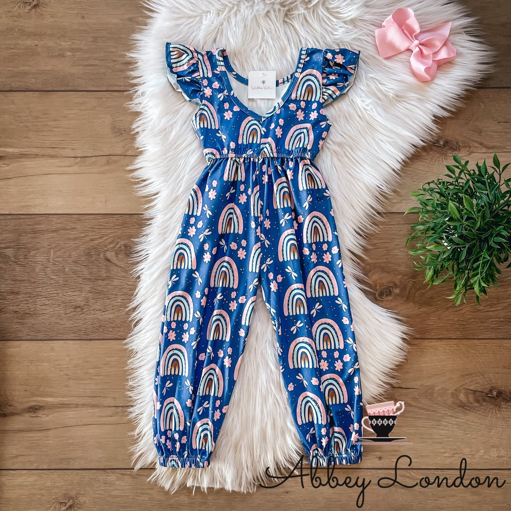 Rainbows & Dragonflies Scoop Back Jumpsuit by TwoCan