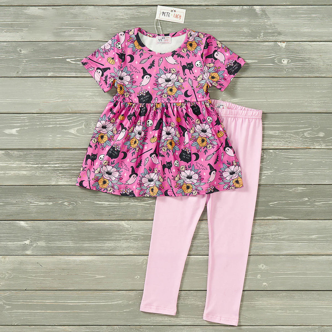 Halloween Floral Short Sleeve Pant Set by Pete + Lucy