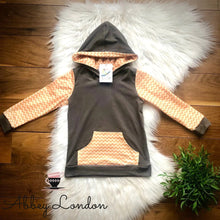 Load image into Gallery viewer, Patchwork &amp; Chevron Hoodie by TwoCan
