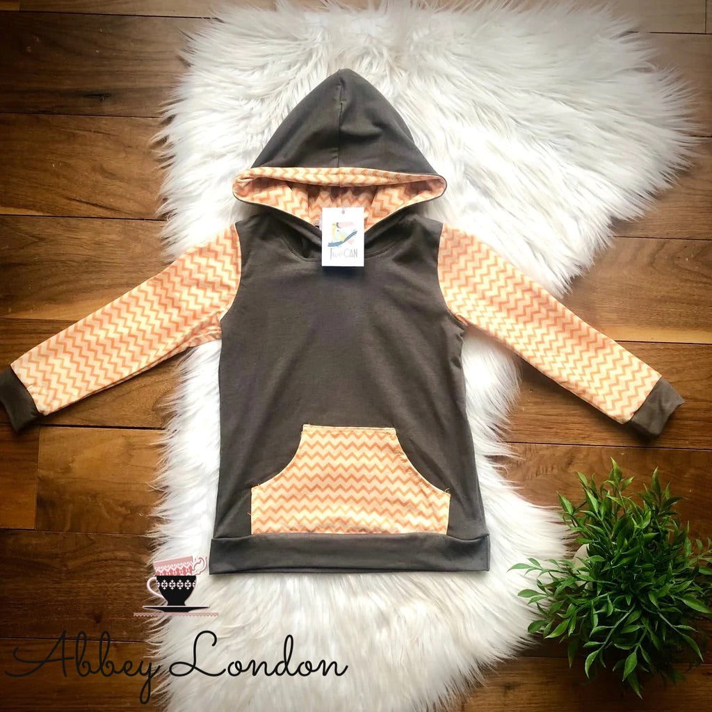 Patchwork & Chevron Hoodie by TwoCan
