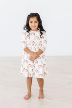 Load image into Gallery viewer, Latte Rainbows 3/4 Sleeve Twirl Dress by Mila &amp; Rose
