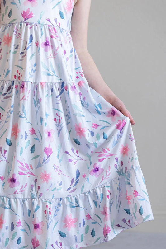 Pastel Wildflowers Ruffle Maxi Dress by Mila & Rose