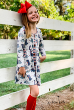 Load image into Gallery viewer, Dino Love Long Sleeve Pocket Dress
