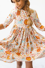 Load image into Gallery viewer, Retro Unicorns 3/4 Sleeve Pocket Twirl Dress by Mila &amp; Rose
