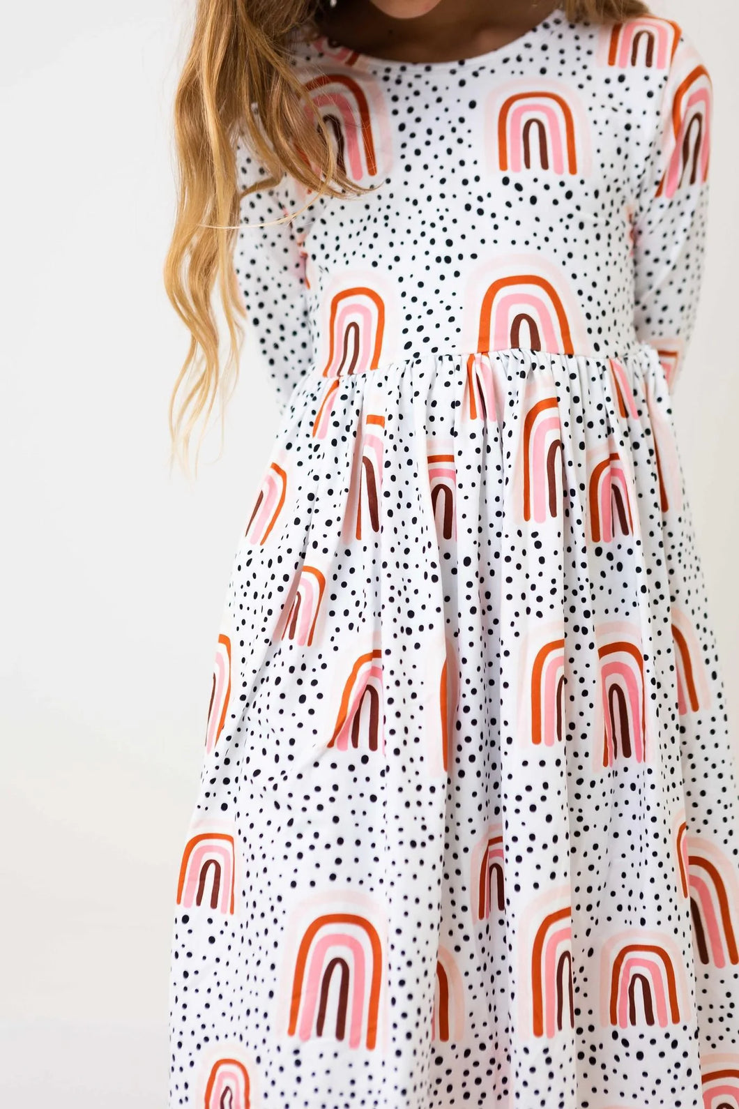 Peach Rainbow Twirl Dress by Mila & Rose