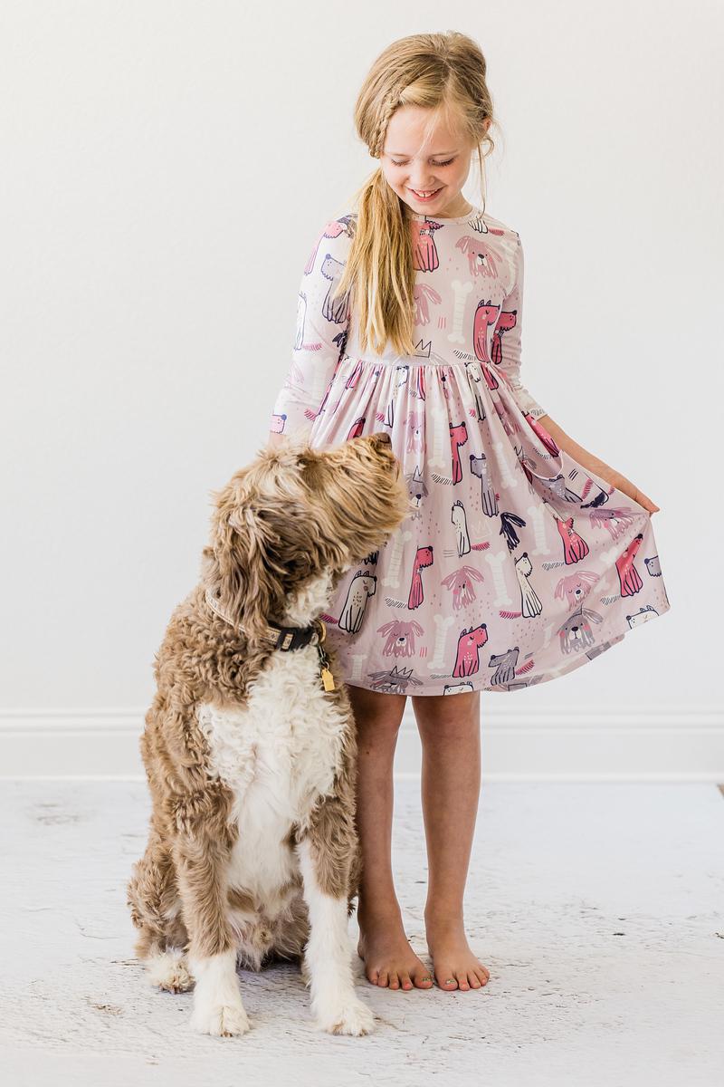 Puppy Party Pocket Twirl Dress by Mila & Rose