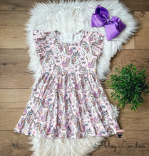 Load image into Gallery viewer, Watercolor Unicorns Dress by Wellie Kate
