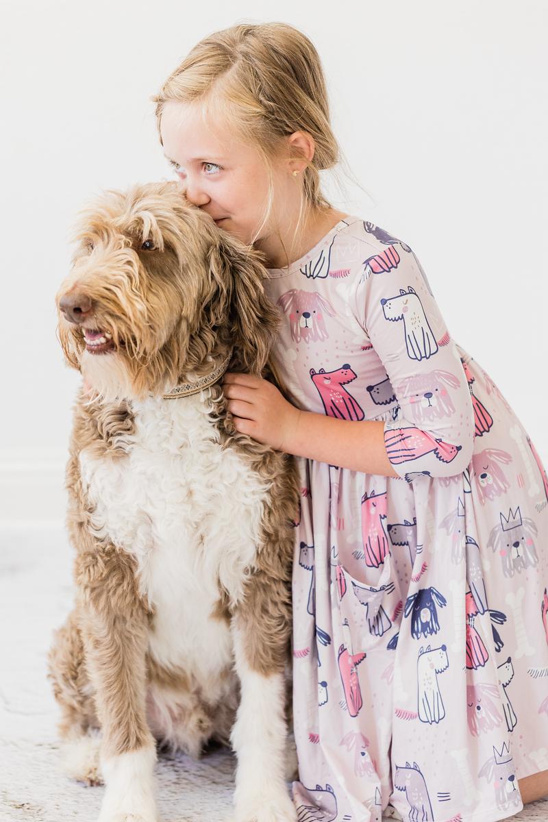 Puppy Party Pocket Twirl Dress by Mila & Rose