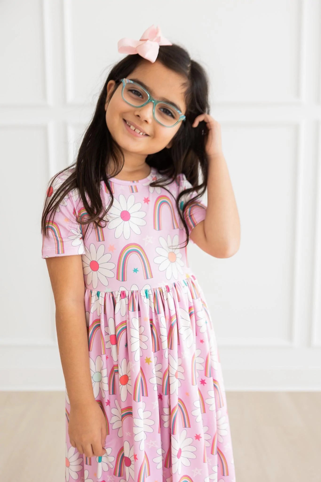 Rainbow Daisies Twirl Dress by Mila & Rose