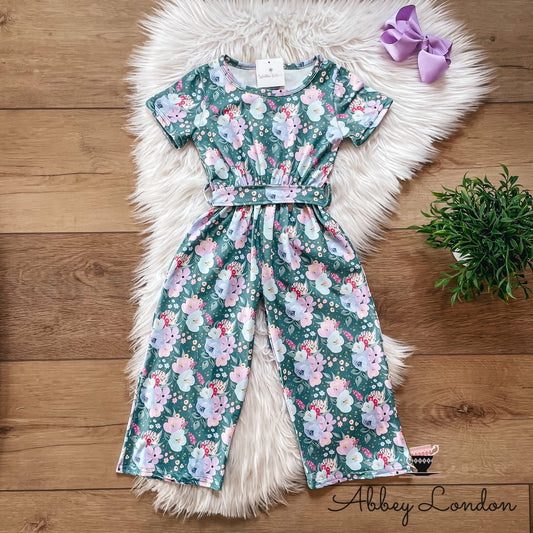 Green Floral Jumpsuit by Wellie Kate