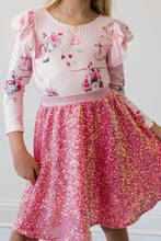 Load image into Gallery viewer, Hot Pink Sequin Twirl Skirt by Mila &amp; Rose
