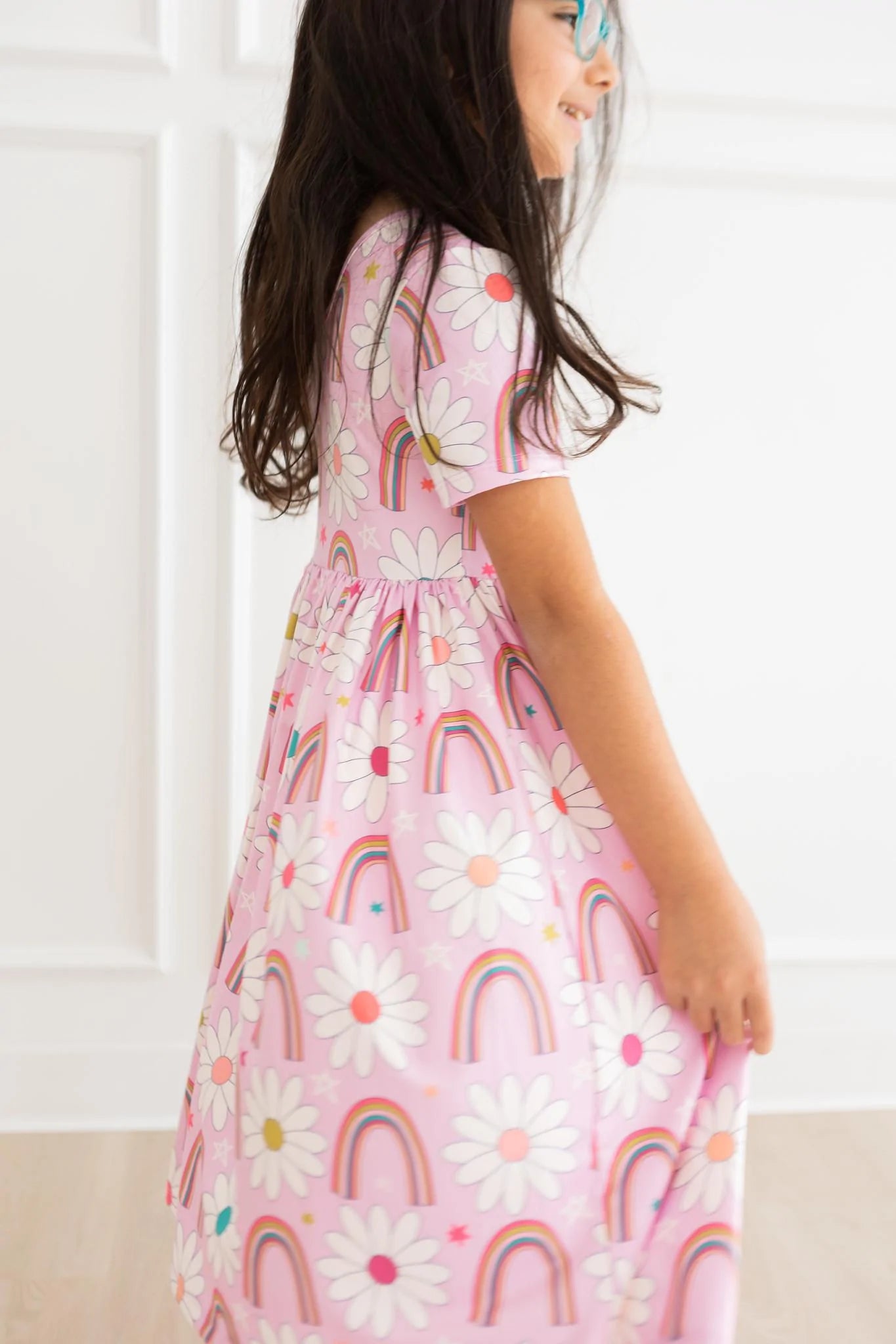 Rainbow Daisies Twirl Dress by Mila & Rose