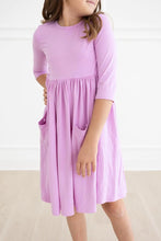 Load image into Gallery viewer, Bright Lilac Pocket Twirl Dress by Mila &amp; Rose
