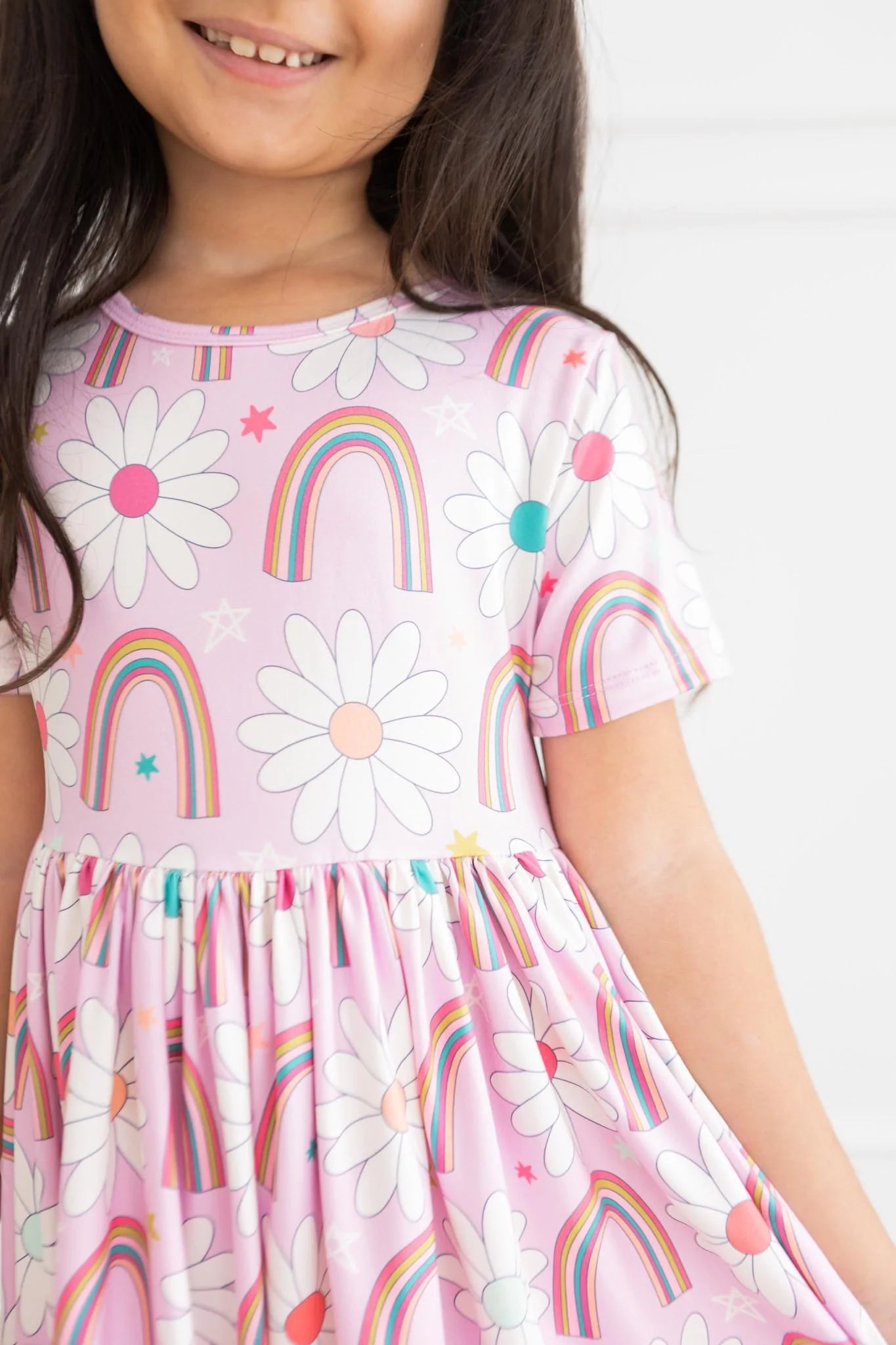 Rainbow Daisies Twirl Dress by Mila & Rose