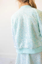 Load image into Gallery viewer, Aqua Sequin Jacket by Mila &amp; Rose
