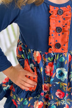 Load image into Gallery viewer, Blue &amp; Orange Floral Pant Set by Wellie Kate
