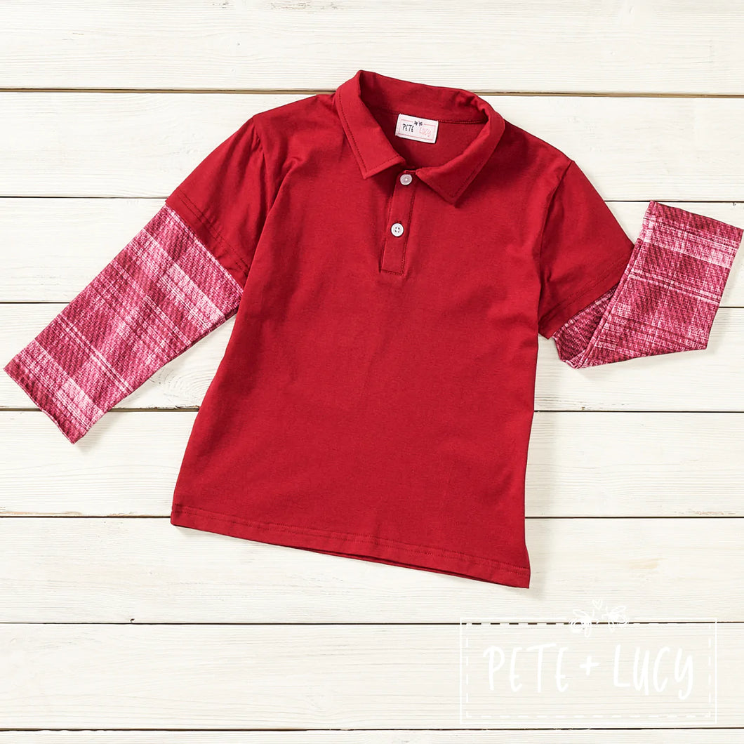 Pete + Lucy Red Plaid Boy’s Shirt